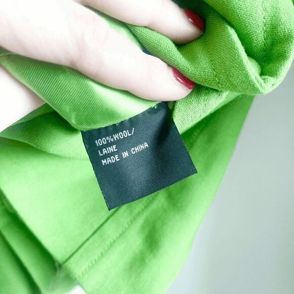 Mario Serrani Womens Jacket Button Down Wool Long Sleeve Green Size 6 - Picture 5 of 9